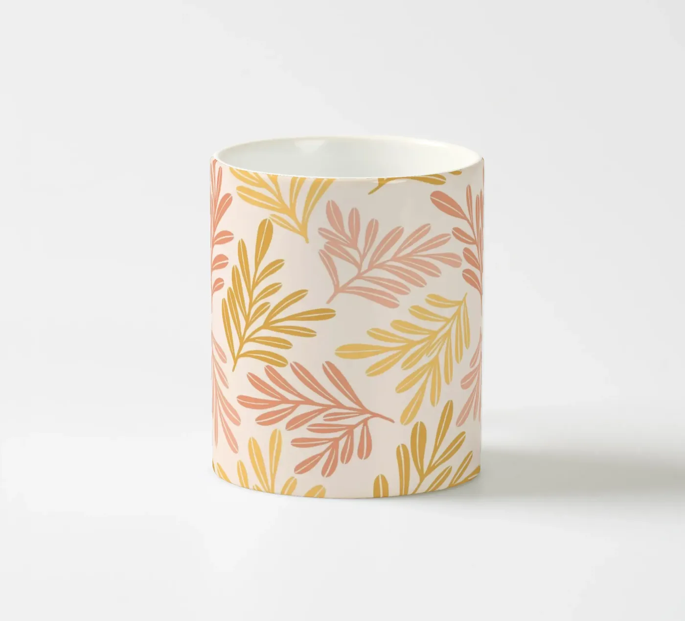 Warm Leaf Harmony ceramic mug by Wackapacka