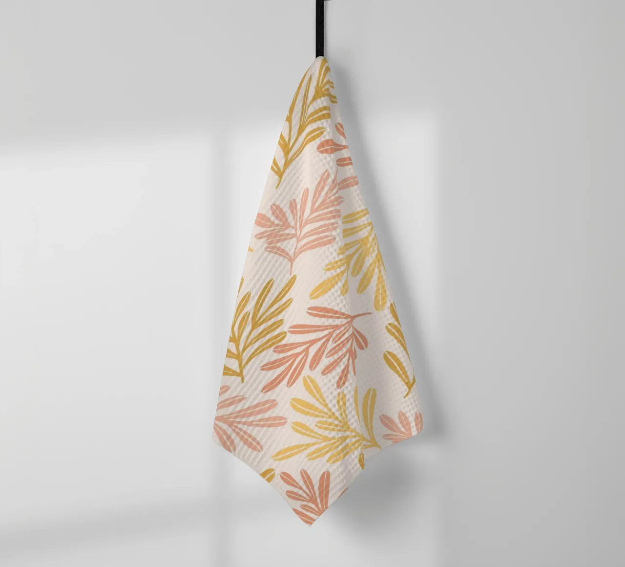 Warm Leaf Harmony tea towel by Wackapacka