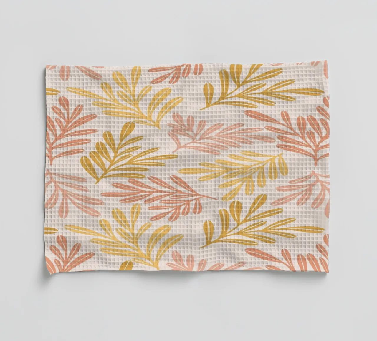 Warm Leaf Harmony tea towel by Wackapacka