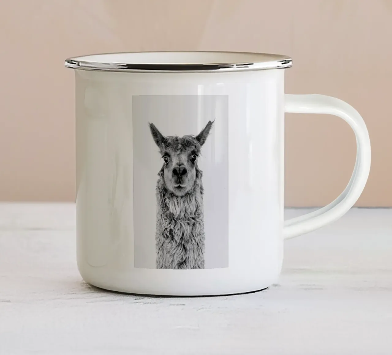 Alpaca tazza in smalto da Paws & Claws