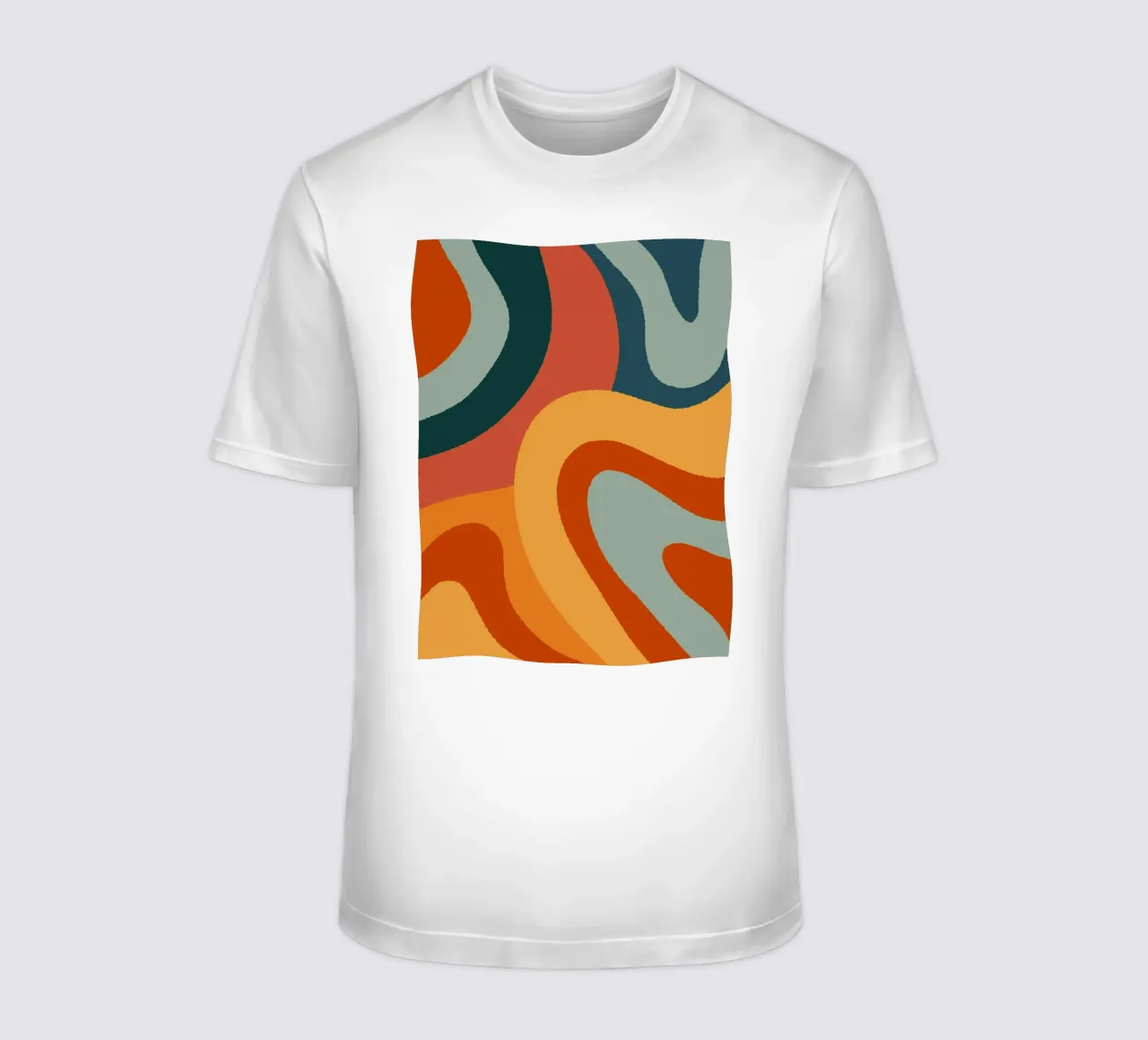 Linee ondulate retrò t-shirt da Wackapacka