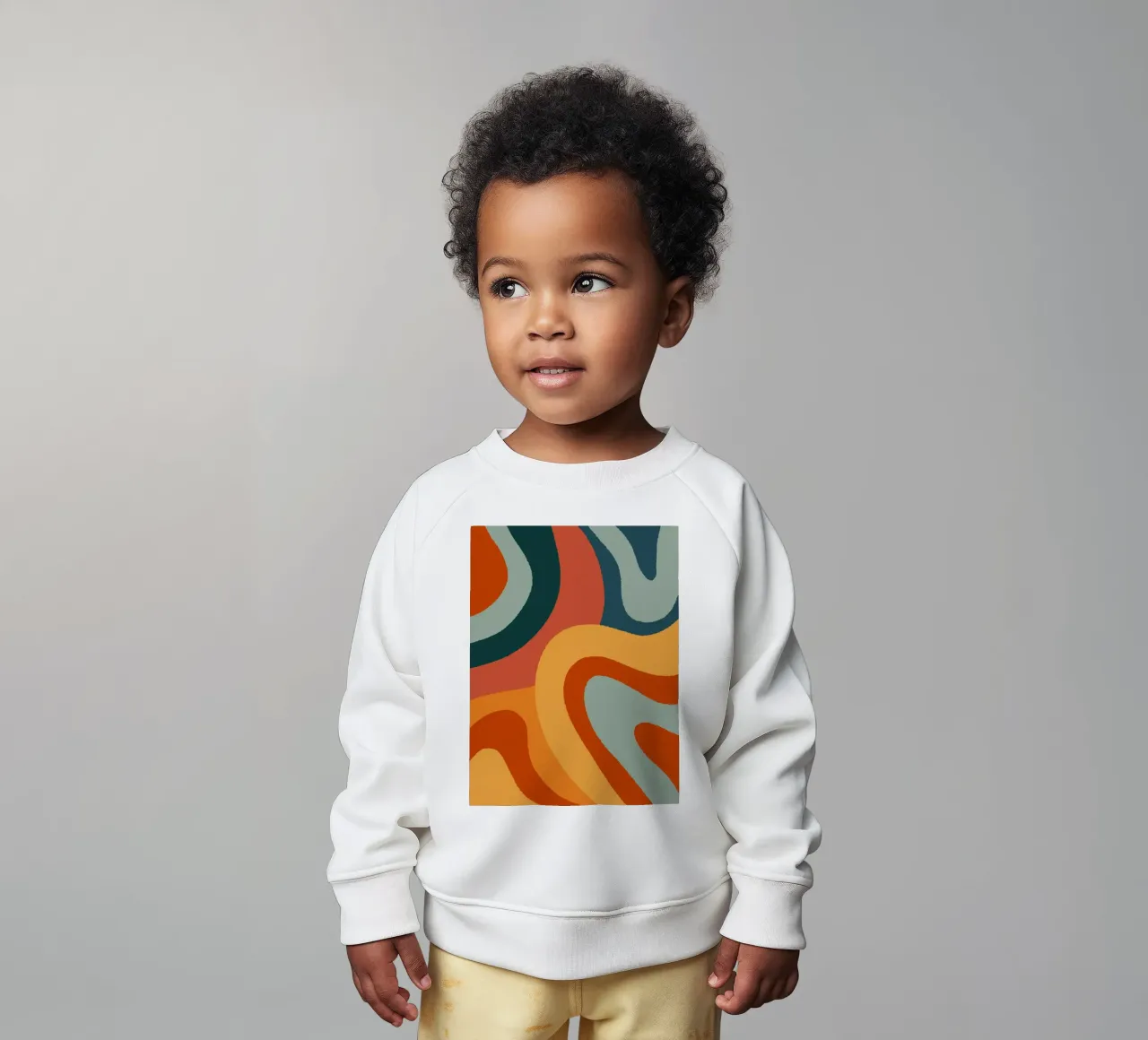 Linee ondulate retrò felpa neonato da Wackapacka