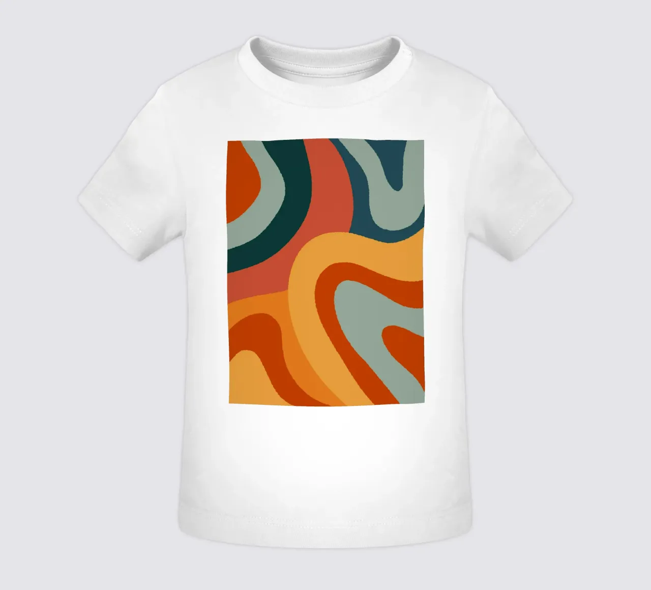 Retro wavy lines baby t-shirt by Wackapacka