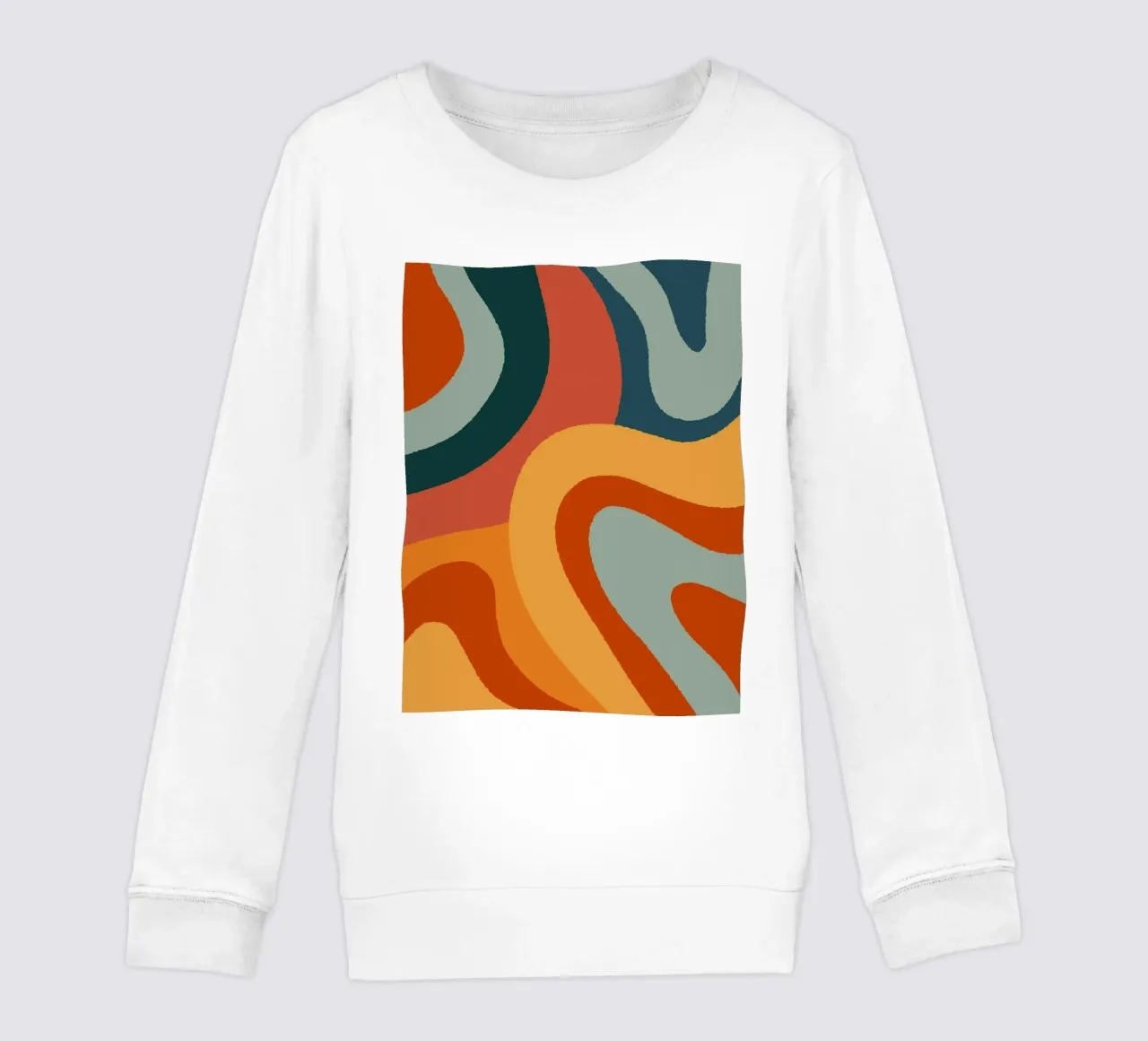 Retro wavy lines kids sweatshirt by Wackapacka