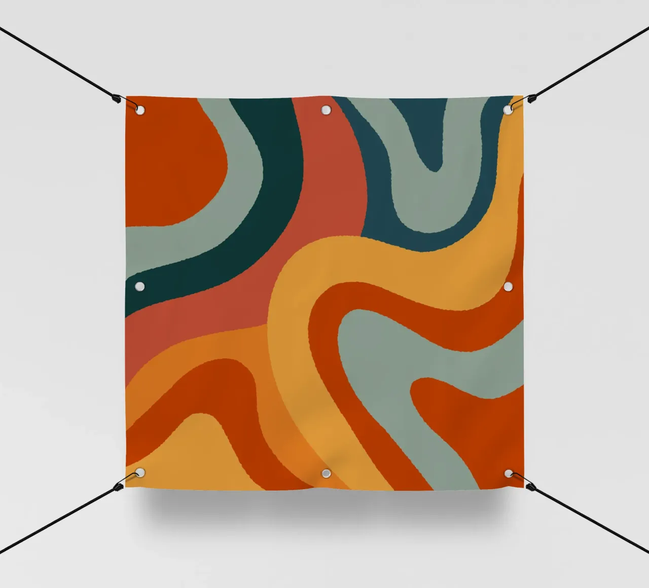 Linee ondulate retrò telo in pvc da Wackapacka