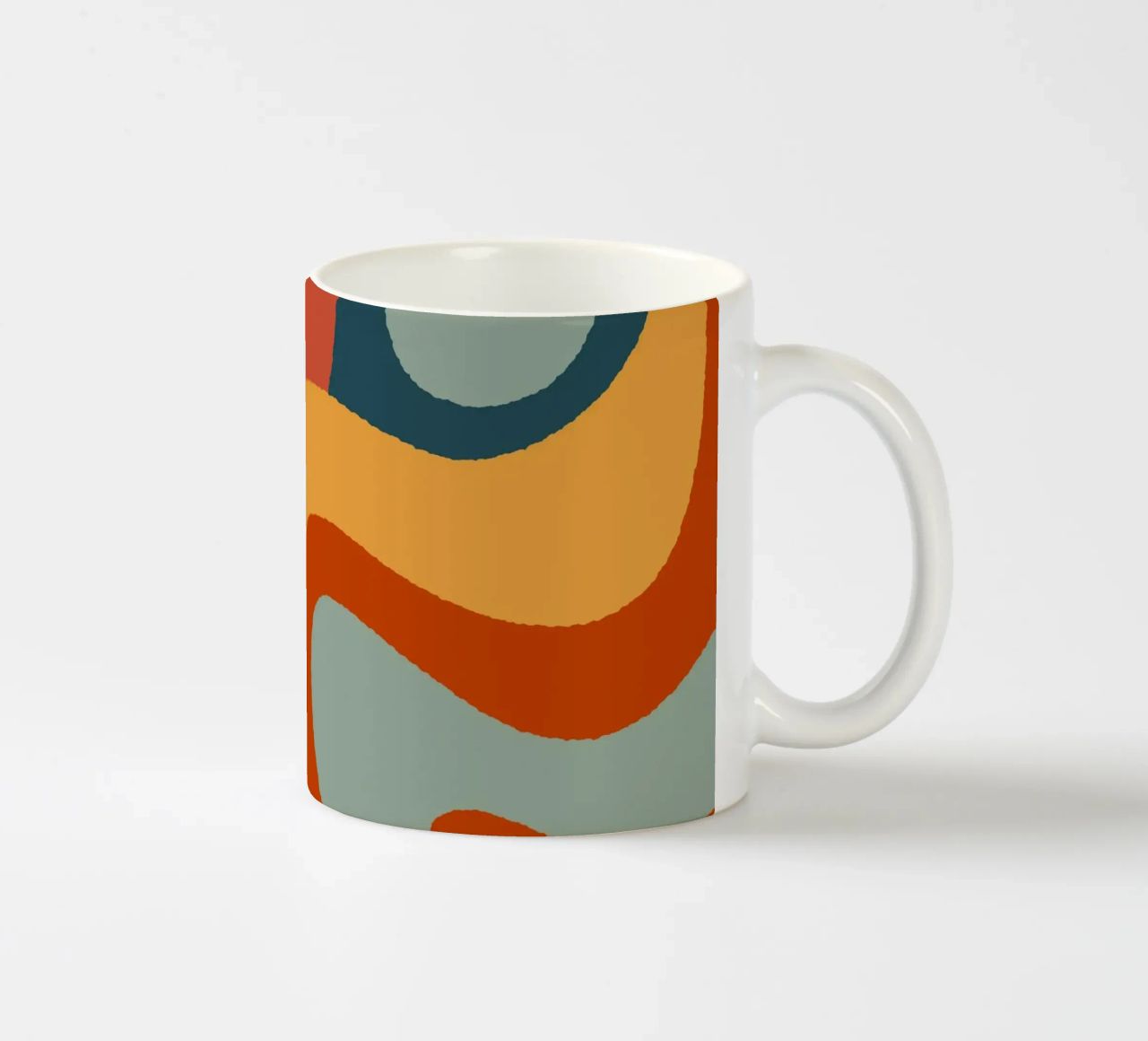 Linee ondulate retrò tazza in ceramica da Wackapacka