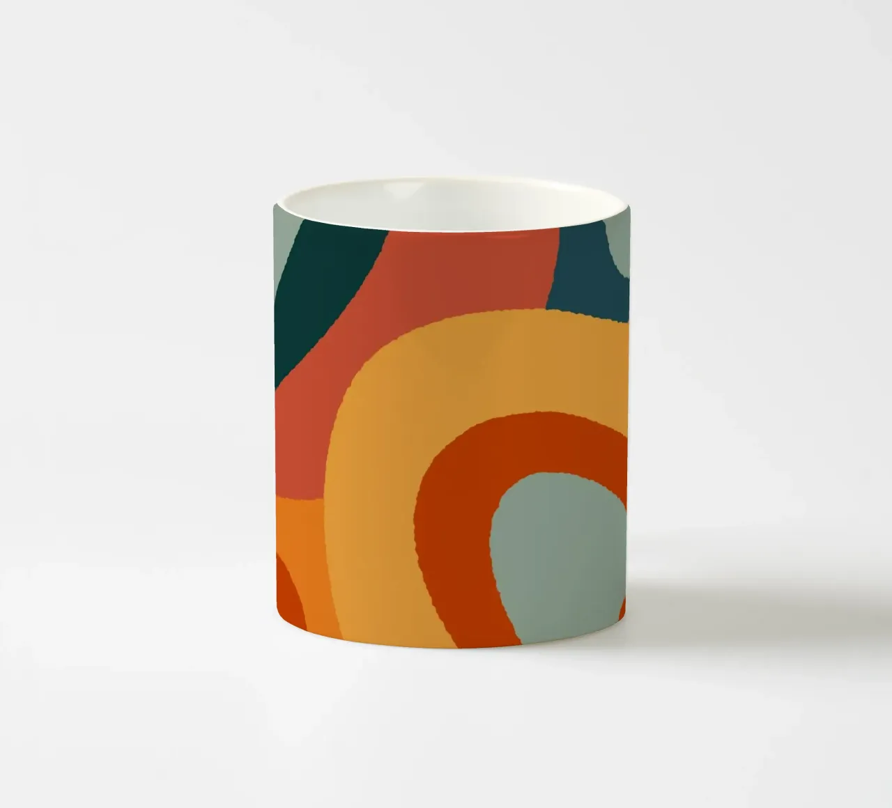 Linee ondulate retrò tazza in ceramica da Wackapacka