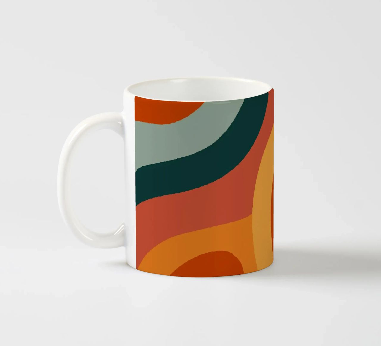 Linee ondulate retrò tazza in ceramica da Wackapacka