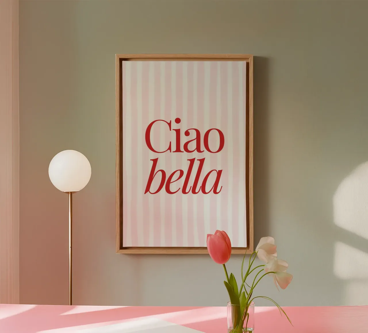Ciao Bella, Italian Art tela con Cornice a cassetta da TheCocktailClub