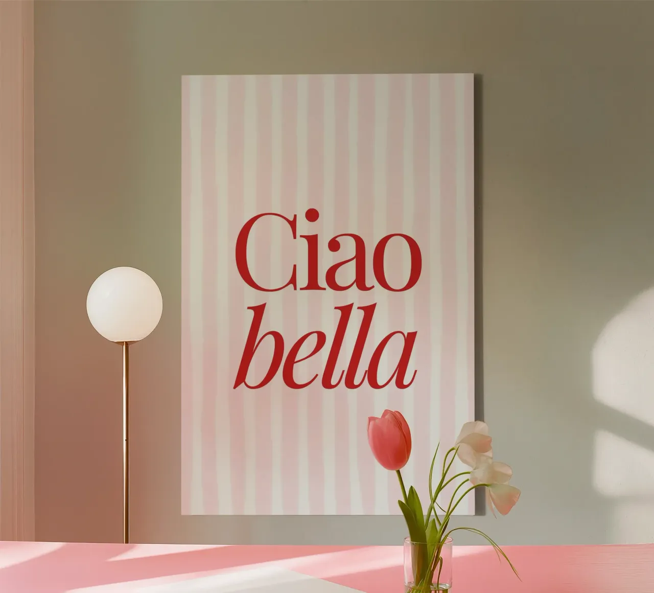 Ciao Bella, Italian Art tela con Cornice a cassetta da TheCocktailClub
