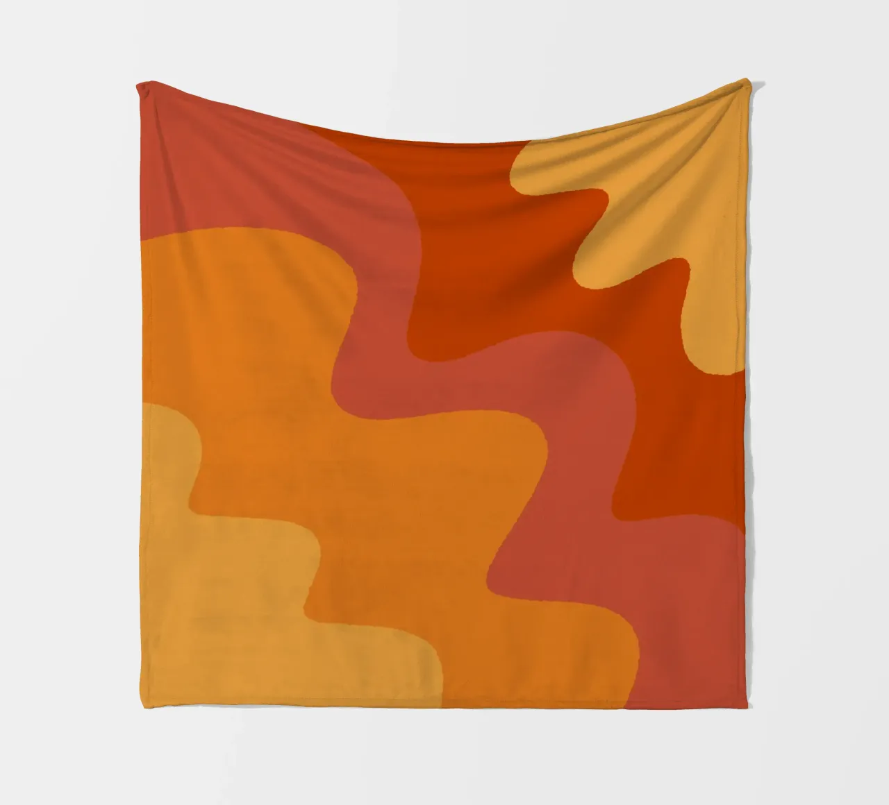Linee ondulate retrò - arancione coperta in pile da Wackapacka
