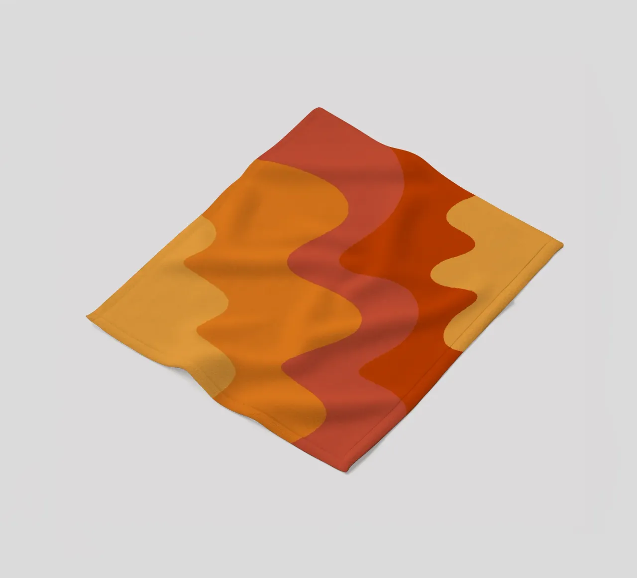 Linee ondulate retrò - arancione coperta in pile da Wackapacka