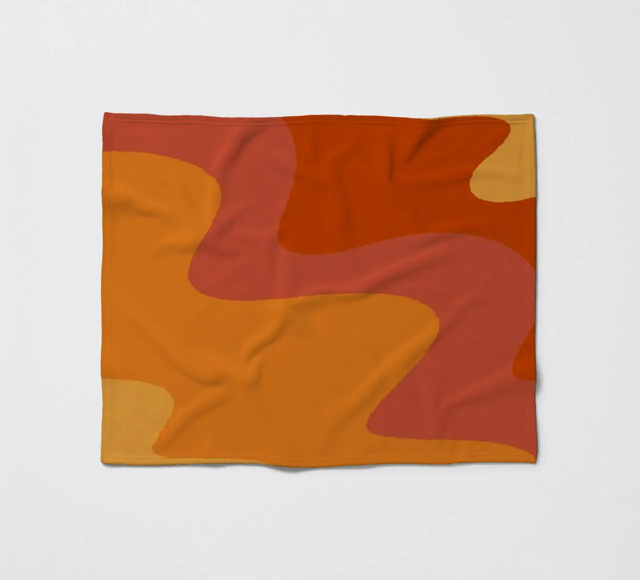 Linee ondulate retrò - arancione coperta in pile da Wackapacka