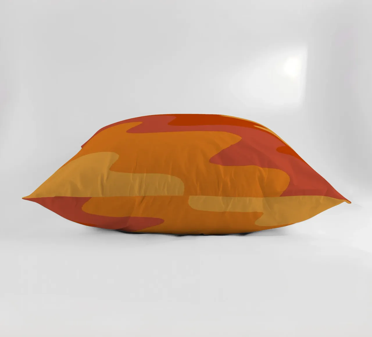 Linee ondulate retrò - arancione cuscino da Wackapacka