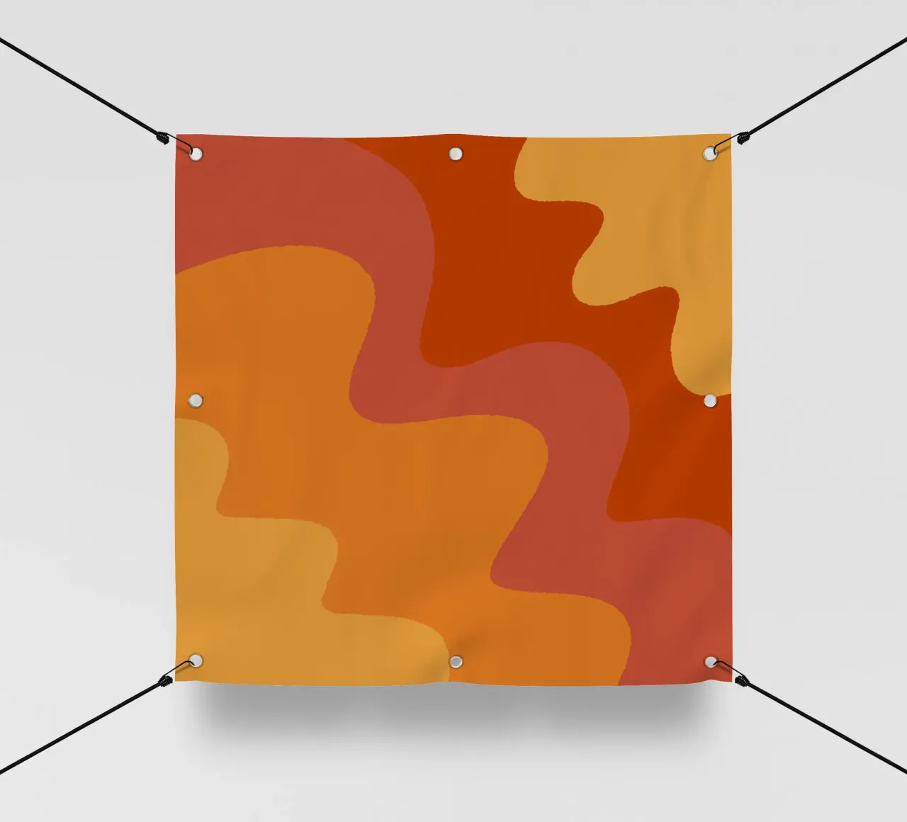 Linee ondulate retrò - arancione telo in pvc da Wackapacka