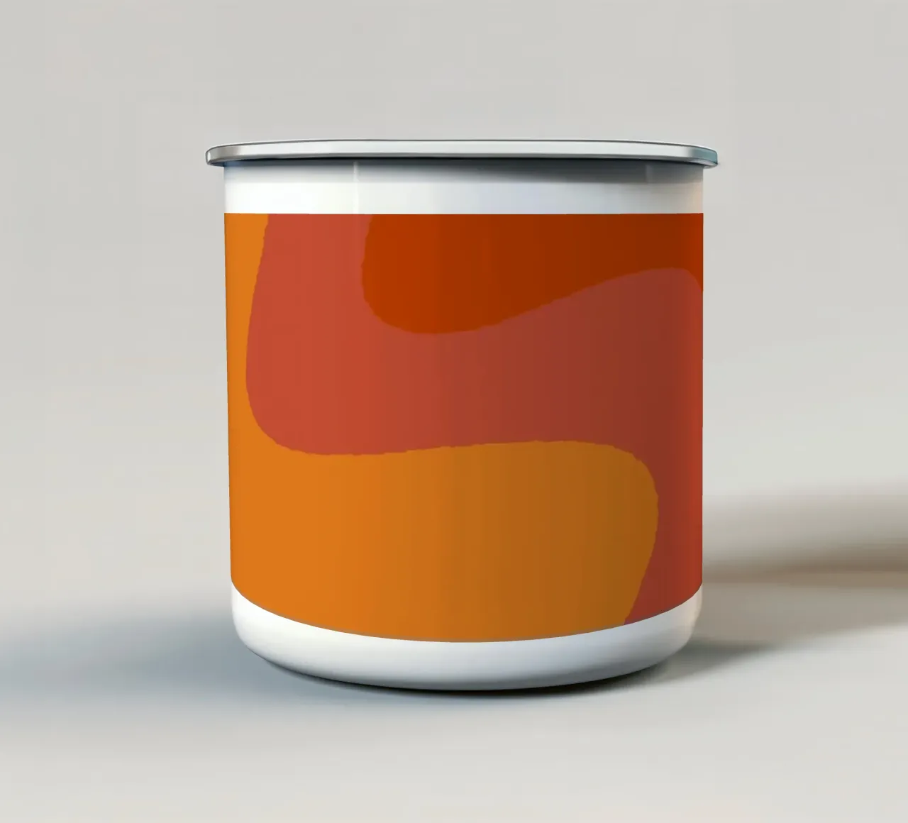 Linee ondulate retrò - arancione tazza in smalto da Wackapacka