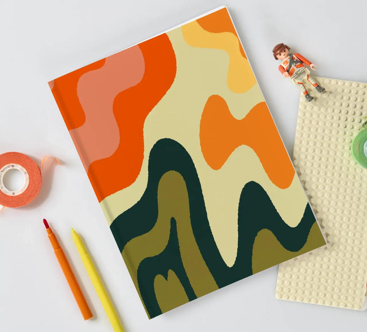 Retro pshychadelic lines notebook by Wackapacka