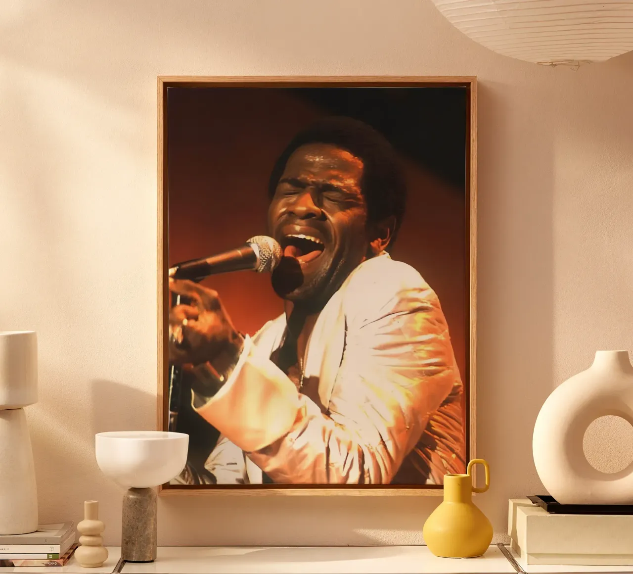 Al green tela con Cornice a cassetta da Low poly art
