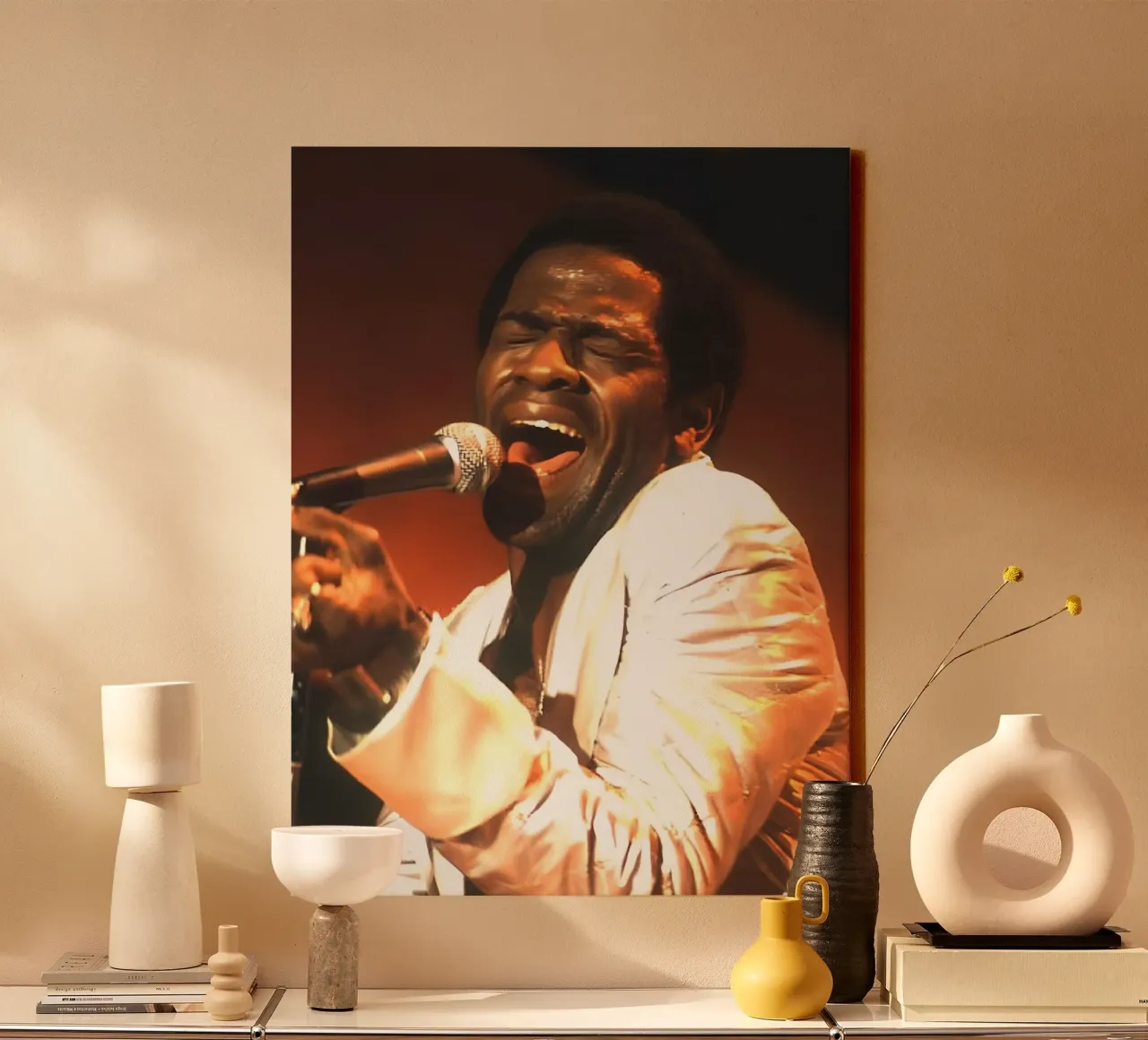Al green tela con Cornice a cassetta da Low poly art