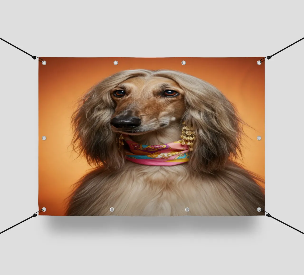 80s Afghan Hound telo in pvc da Pawtrait Studio