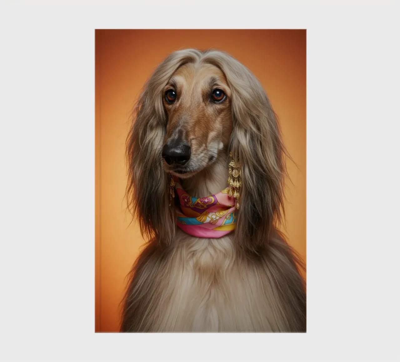 80s Afghan Hound diario da Pawtrait Studio