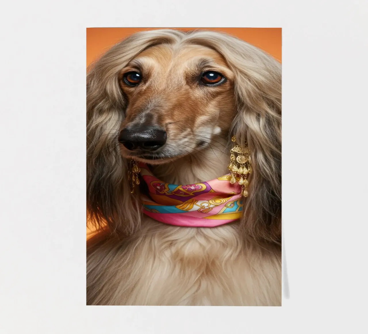 80s Afghan Hound foglio adesivo da Pawtrait Studio