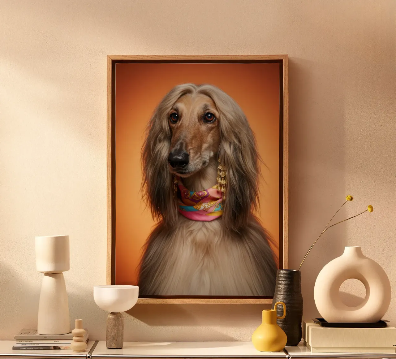 80s Afghan Hound tela da Pawtrait Studio
