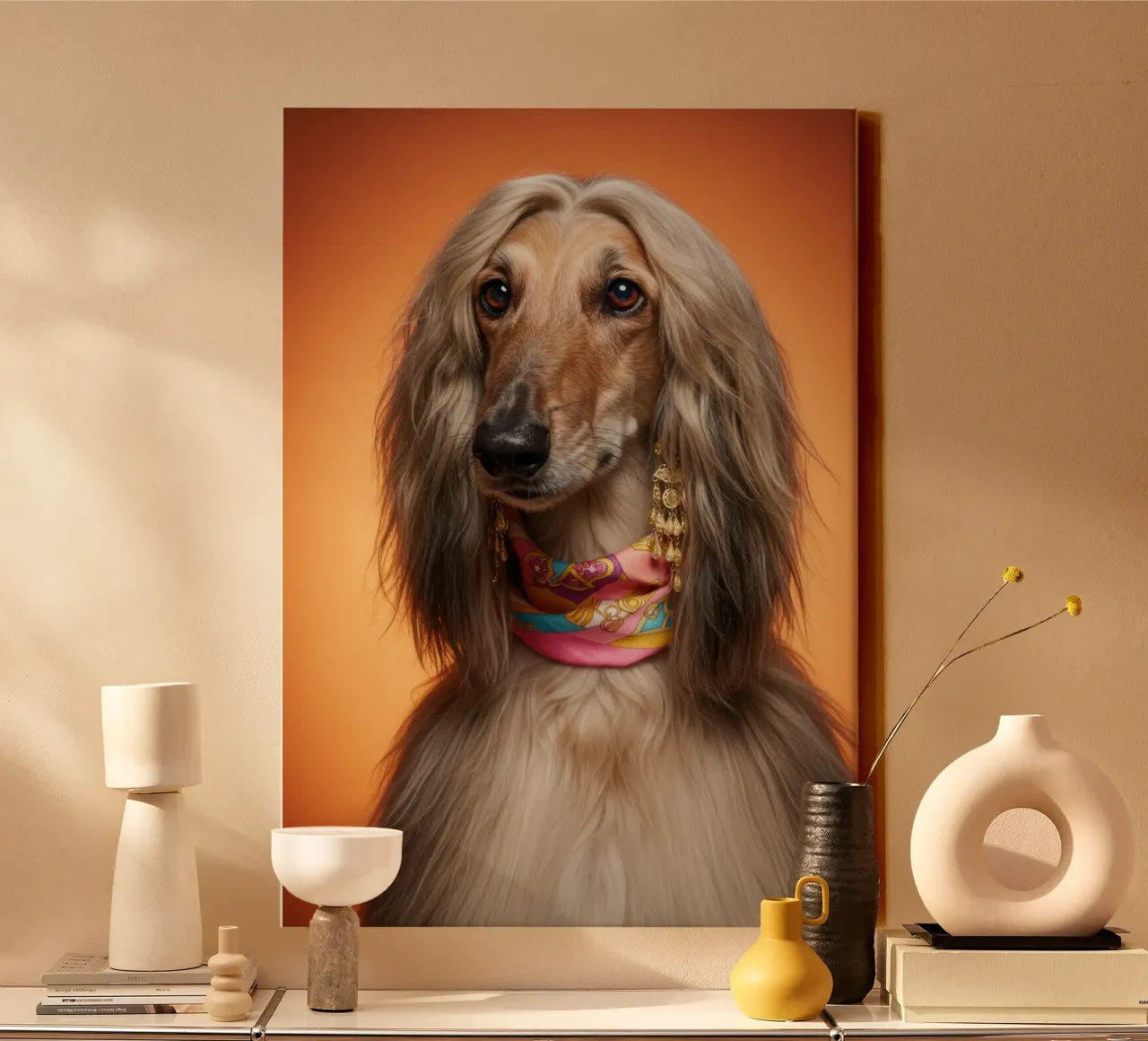 80s Afghan Hound tela da Pawtrait Studio