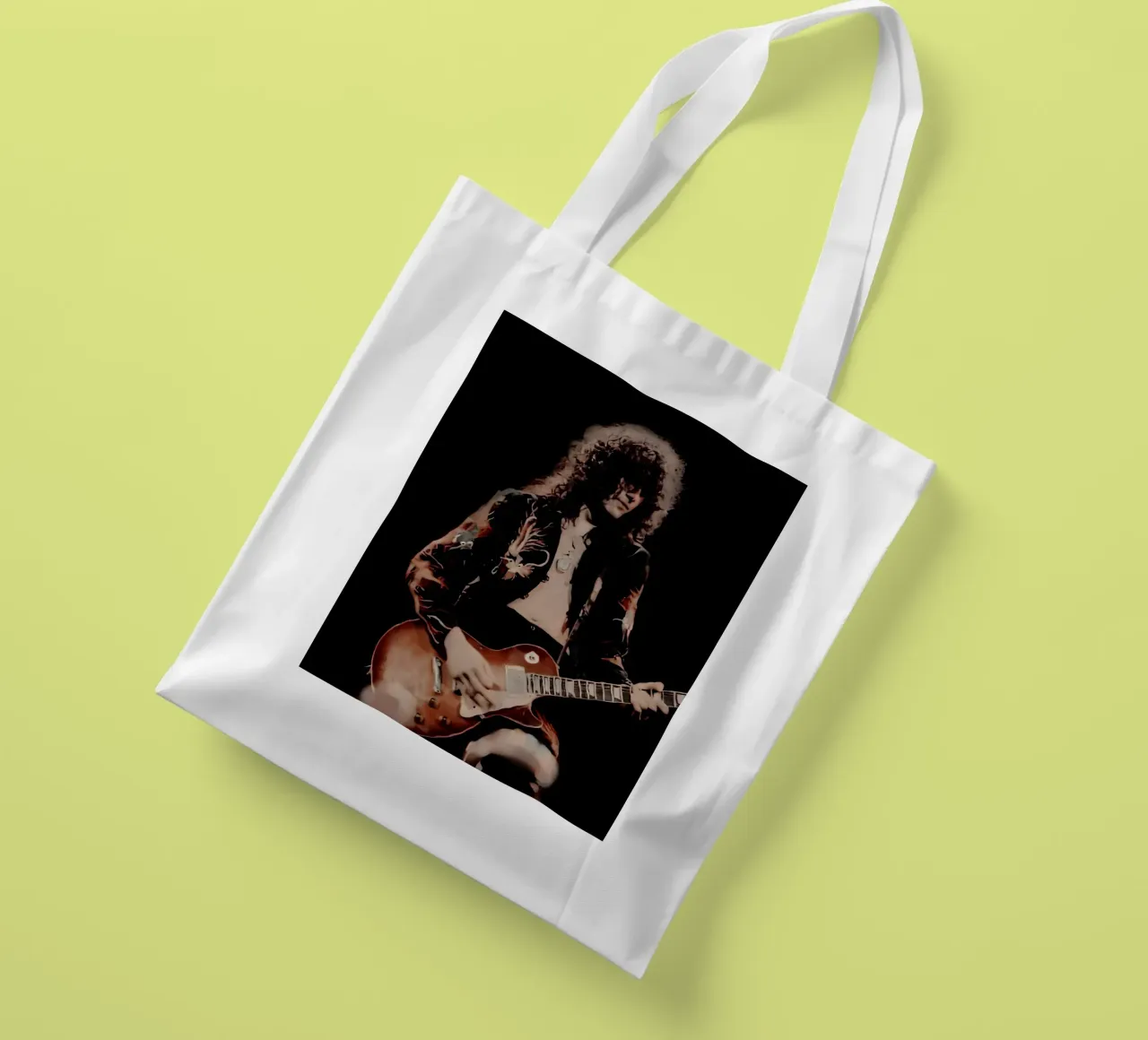 Jimmy Page borsa in juta da Low poly art