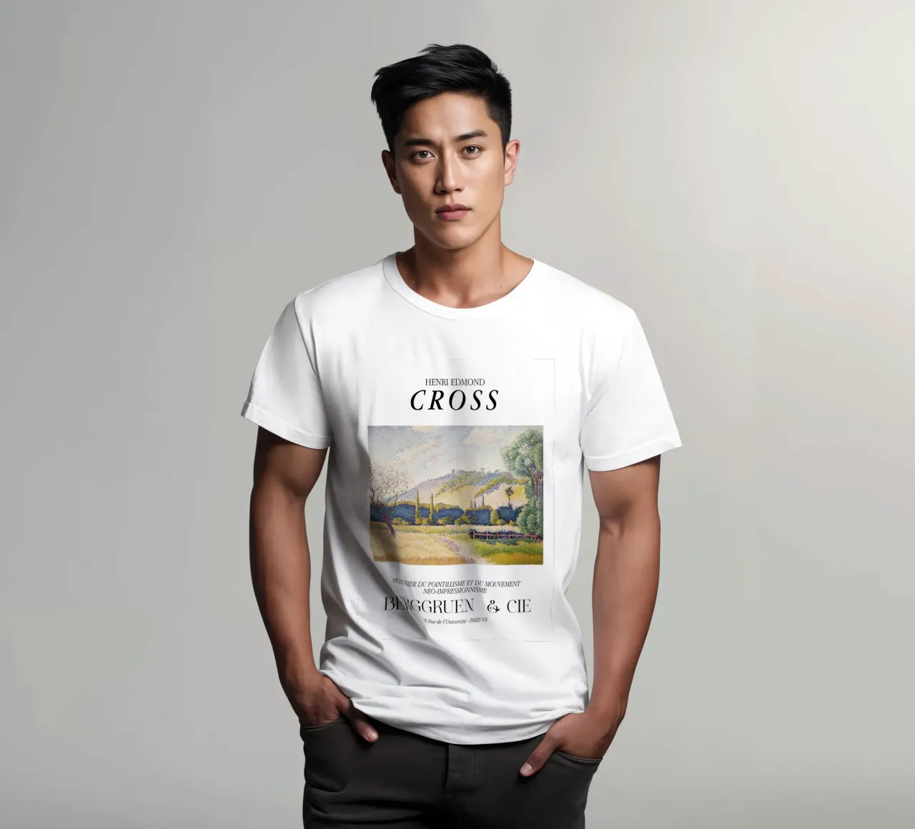 Henri-Edmond Cross Pointillist Landschap Print t-shirt van NorwesClub