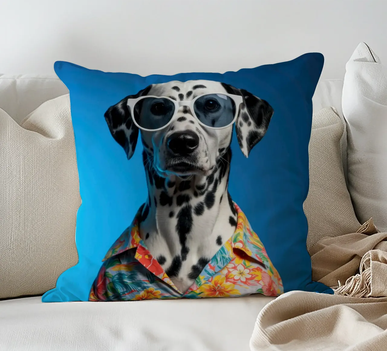 Dalmata floreale cuscino da Pawtrait Studio