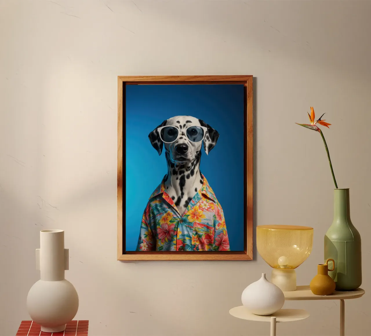 Dalmata floreale alluminio dibond da Pawtrait Studio