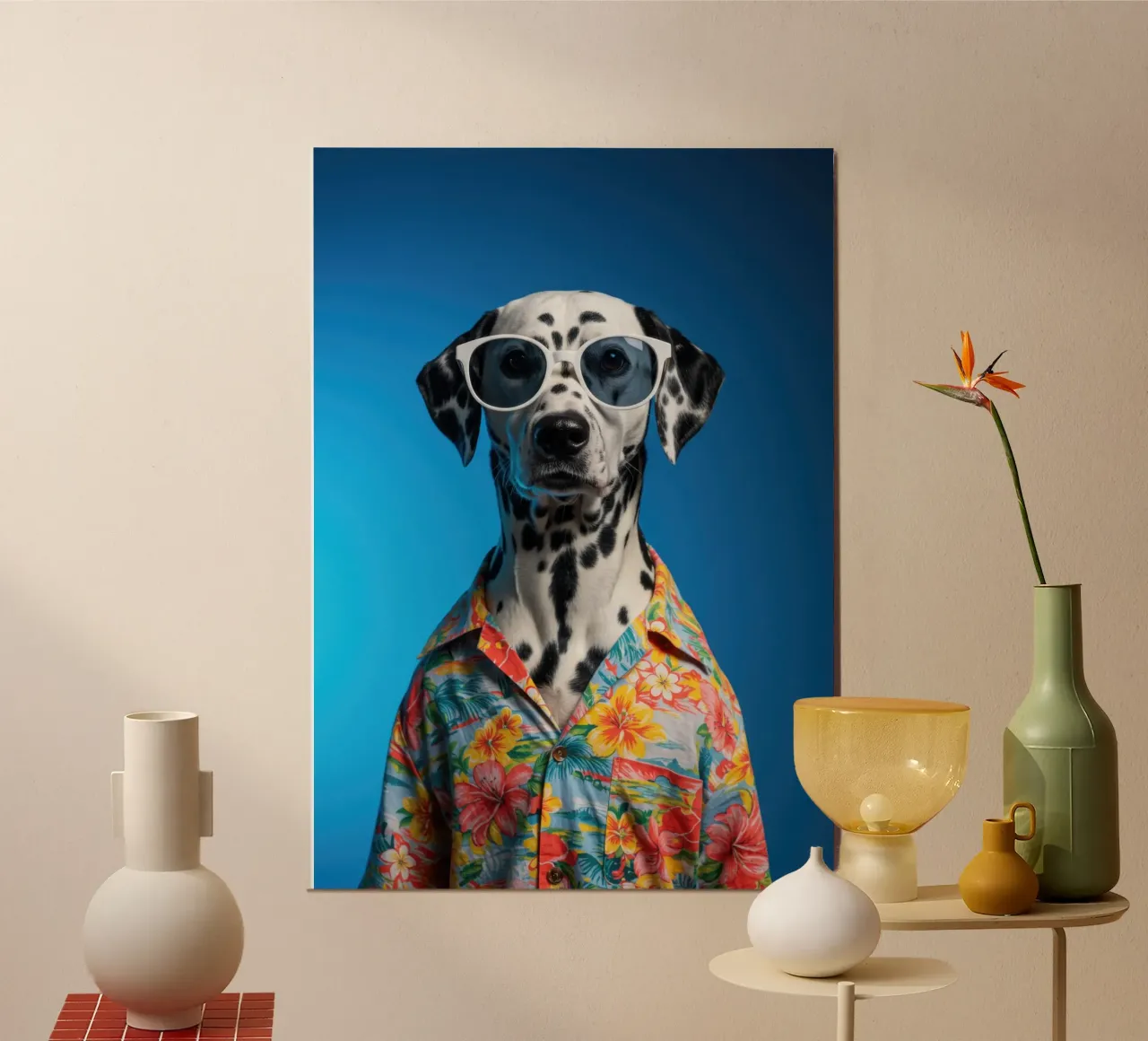 Dalmata floreale alluminio dibond da Pawtrait Studio