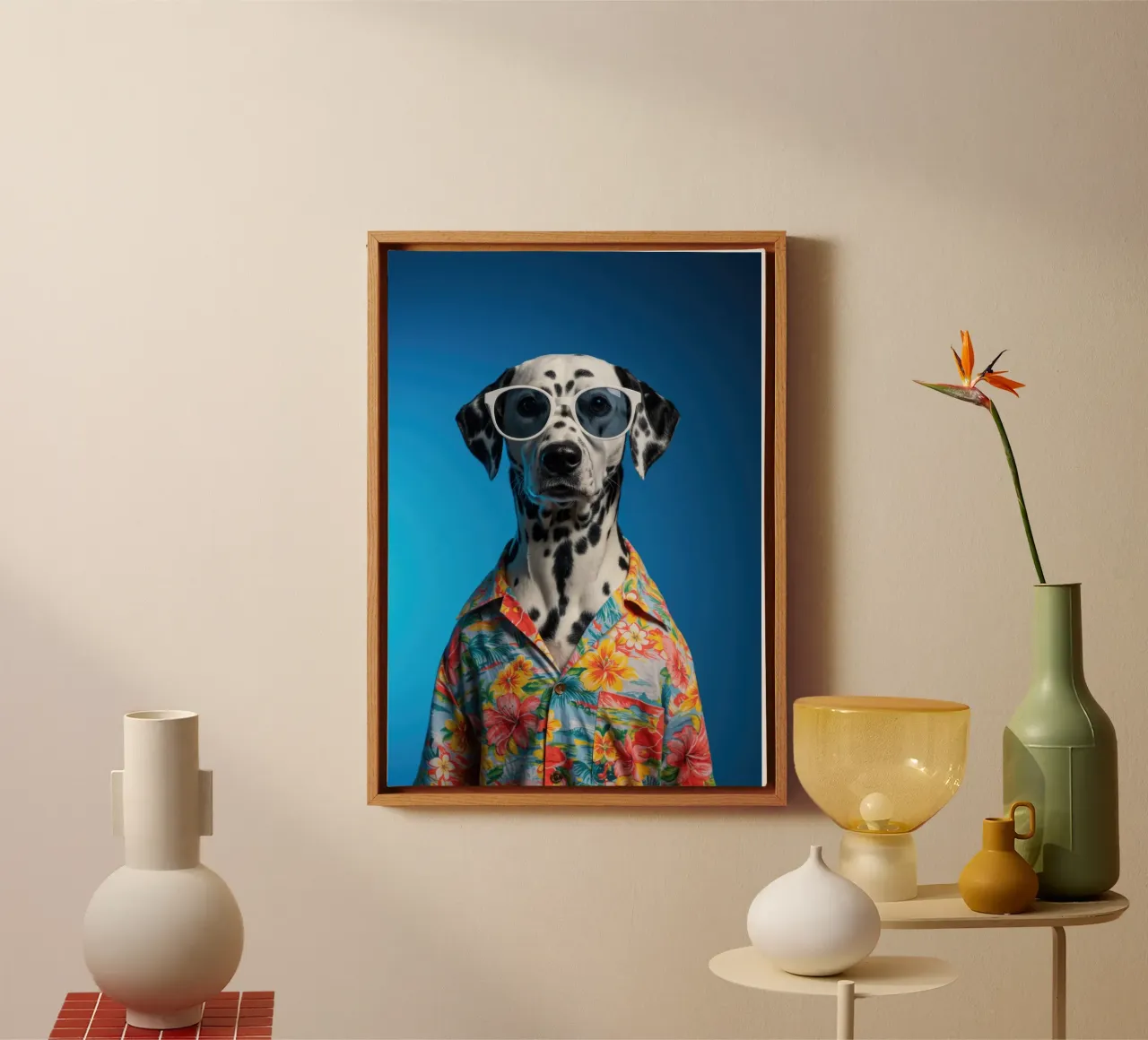 Dálmata floral lienzo de Pawtrait Studio