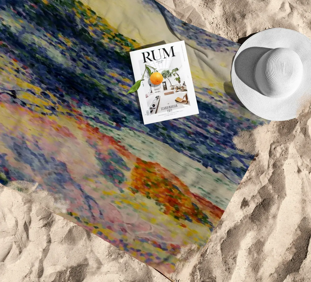 Henri-Edmond Cross Pointillist Kustlandschap Print strandhanddoek van NorwesClub