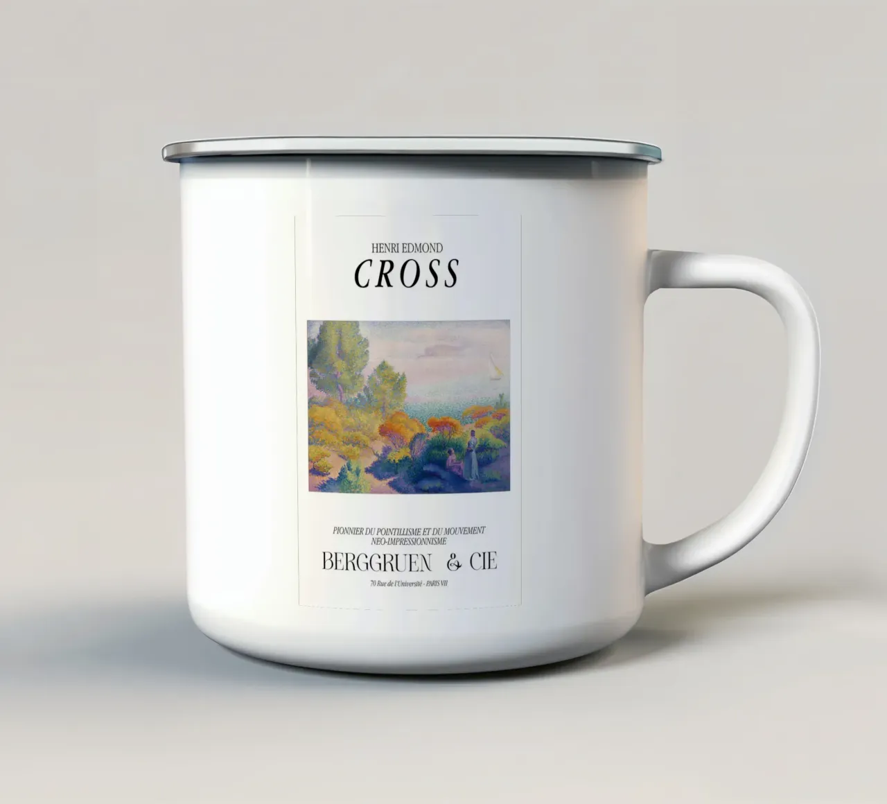 Henri-Edmond Cross Puntinista Donne in riva al mare tazza in smalto da NorwesClub