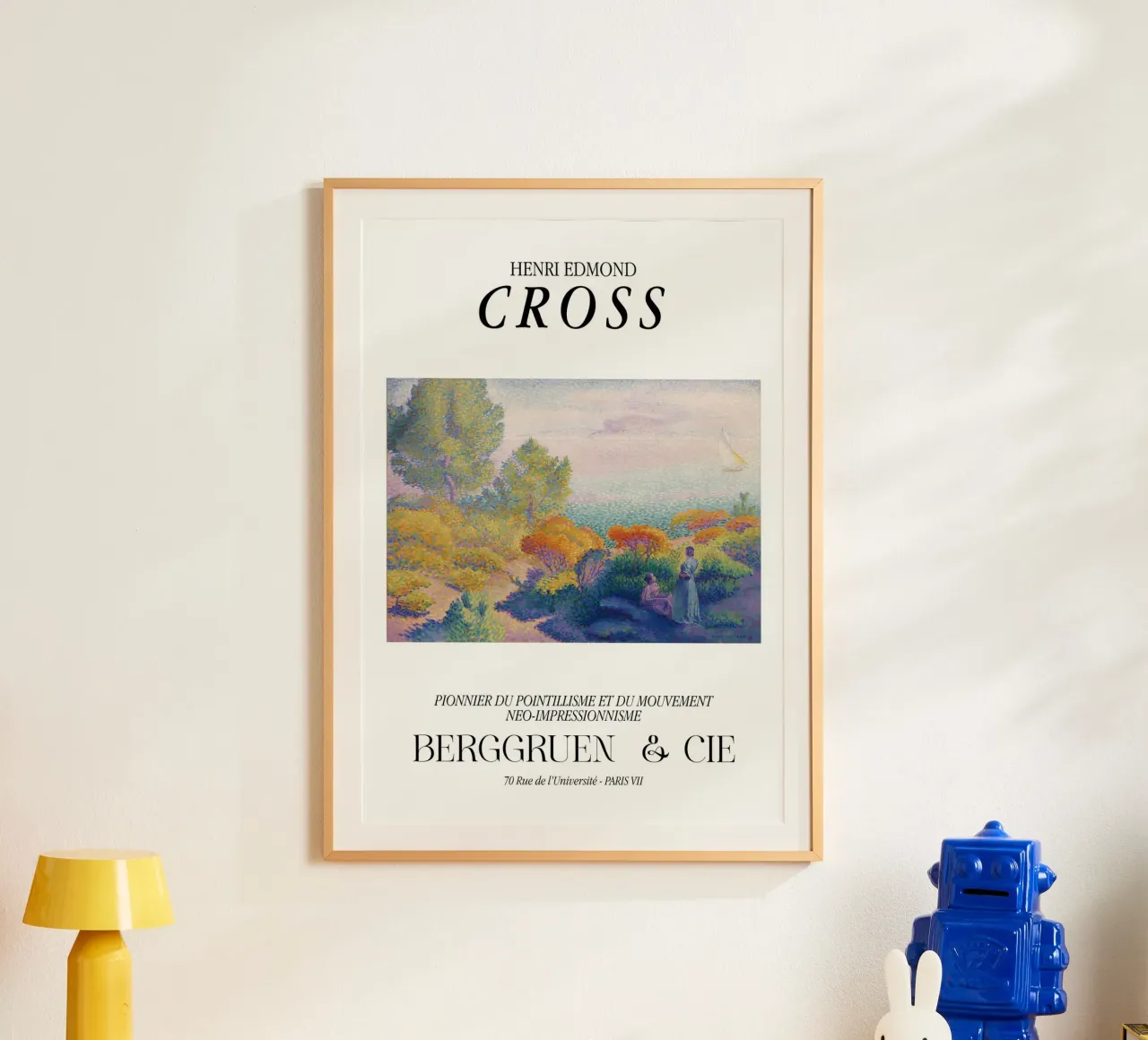 Henri-Edmond Cross Puntinista Donne in riva al mare poster con telaio in alluminio da NorwesClub