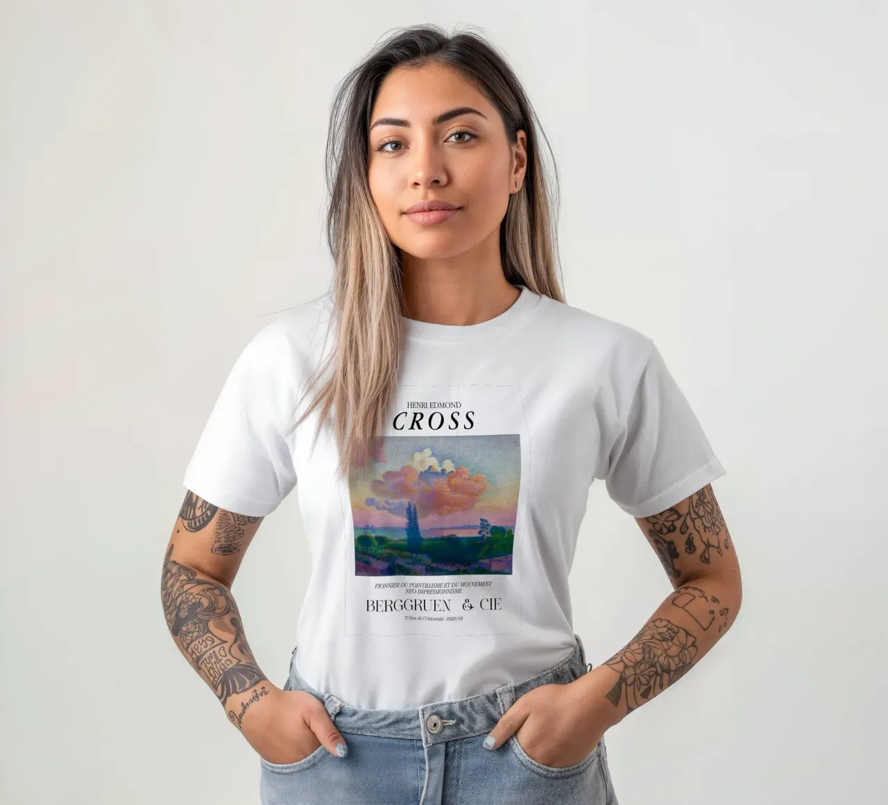 Henri-Edmond Cross Pointillist La nuvola rosa t-shirt da NorwesClub