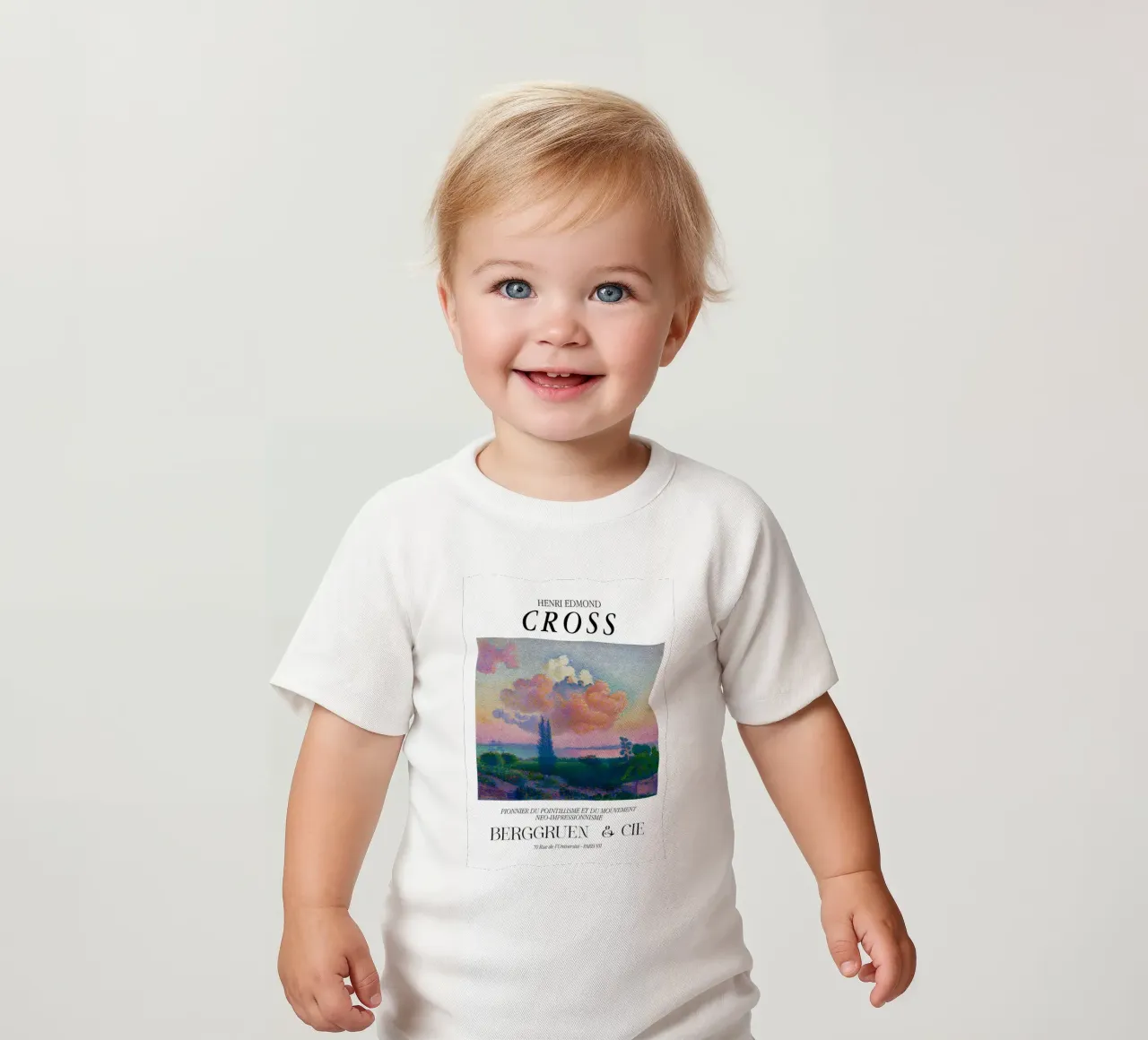 Henri-Edmond Cross Pointillist The Pink Cloud baby t-shirt by NorwesClub