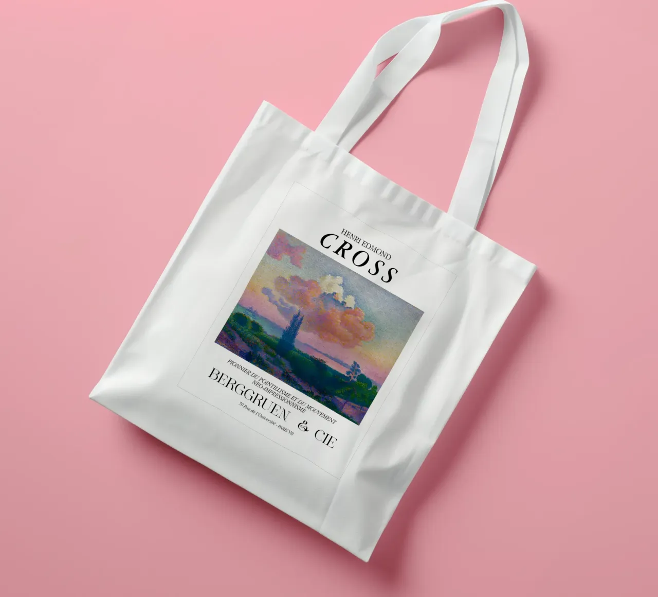 Henri-Edmond Cross Pointillist The Pink Cloud tote bag by NorwesClub