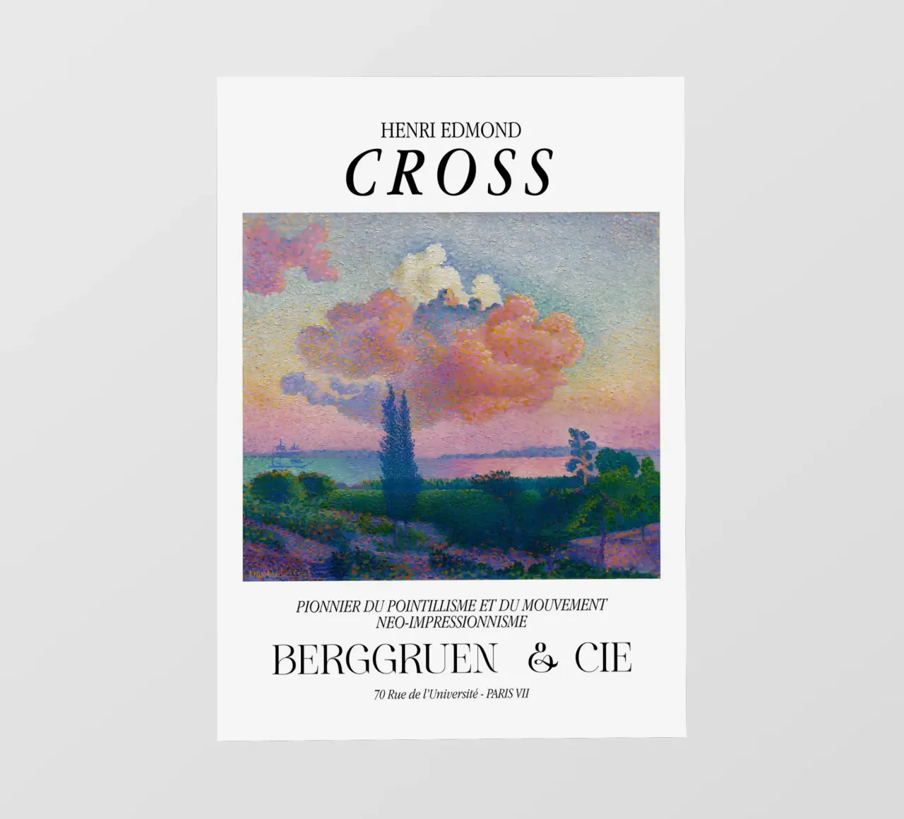Henri-Edmond Cross Pointillist La nuvola rosa pellicola backlit da NorwesClub