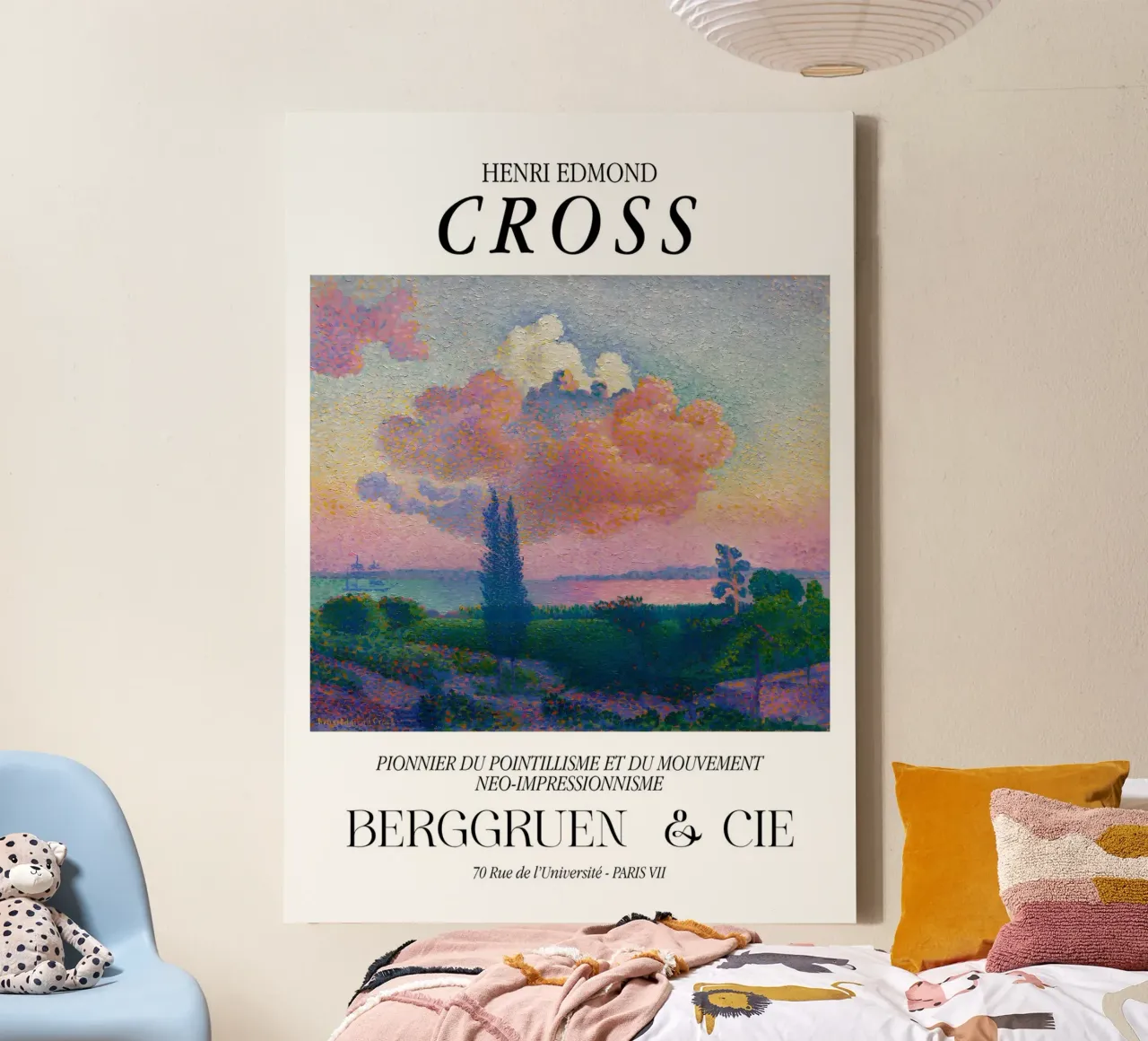 Henri-Edmond Cross Pointillist De Roze Wolk canvas van NorwesClub