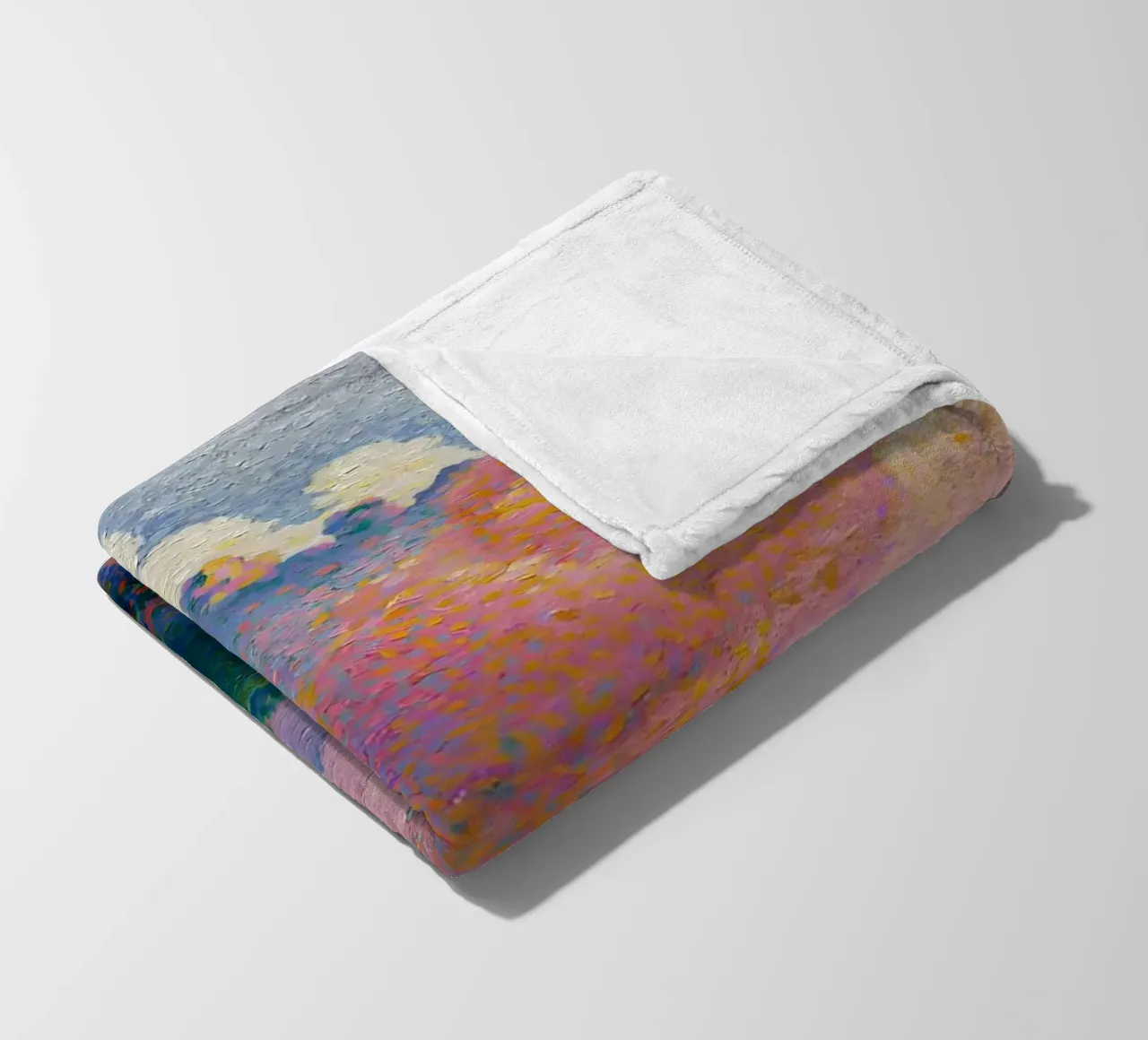 Henri-Edmond Cross Pointillist The Pink Cloud fleece blanket by NorwesClub