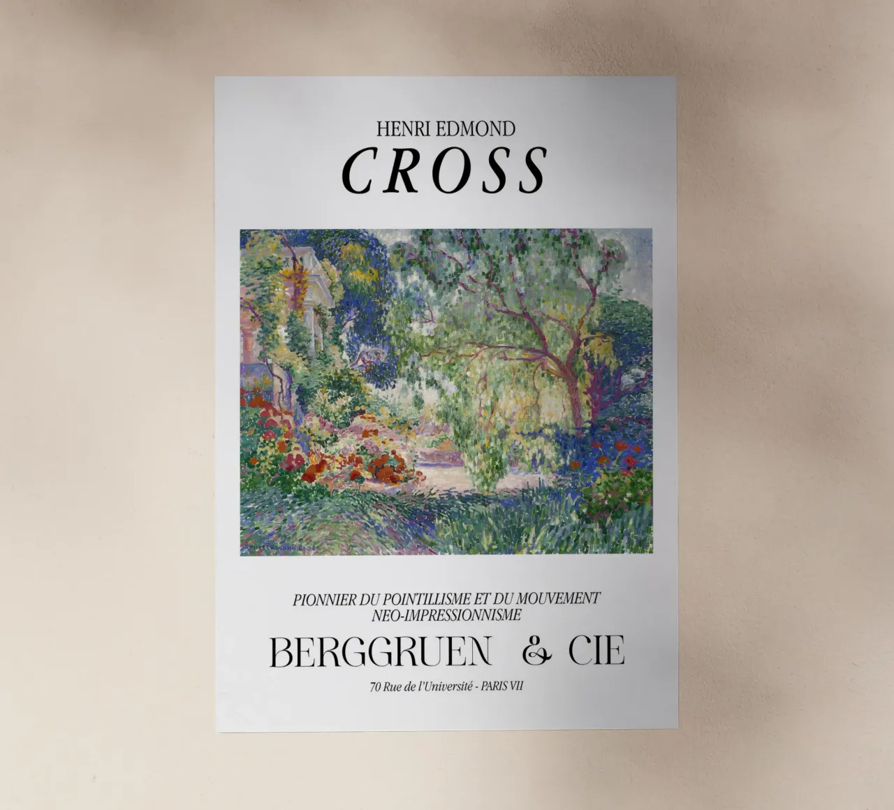 Henri-Edmond Cross Pointillist Stampa giardino colorato pellicola backlit da NorwesClub