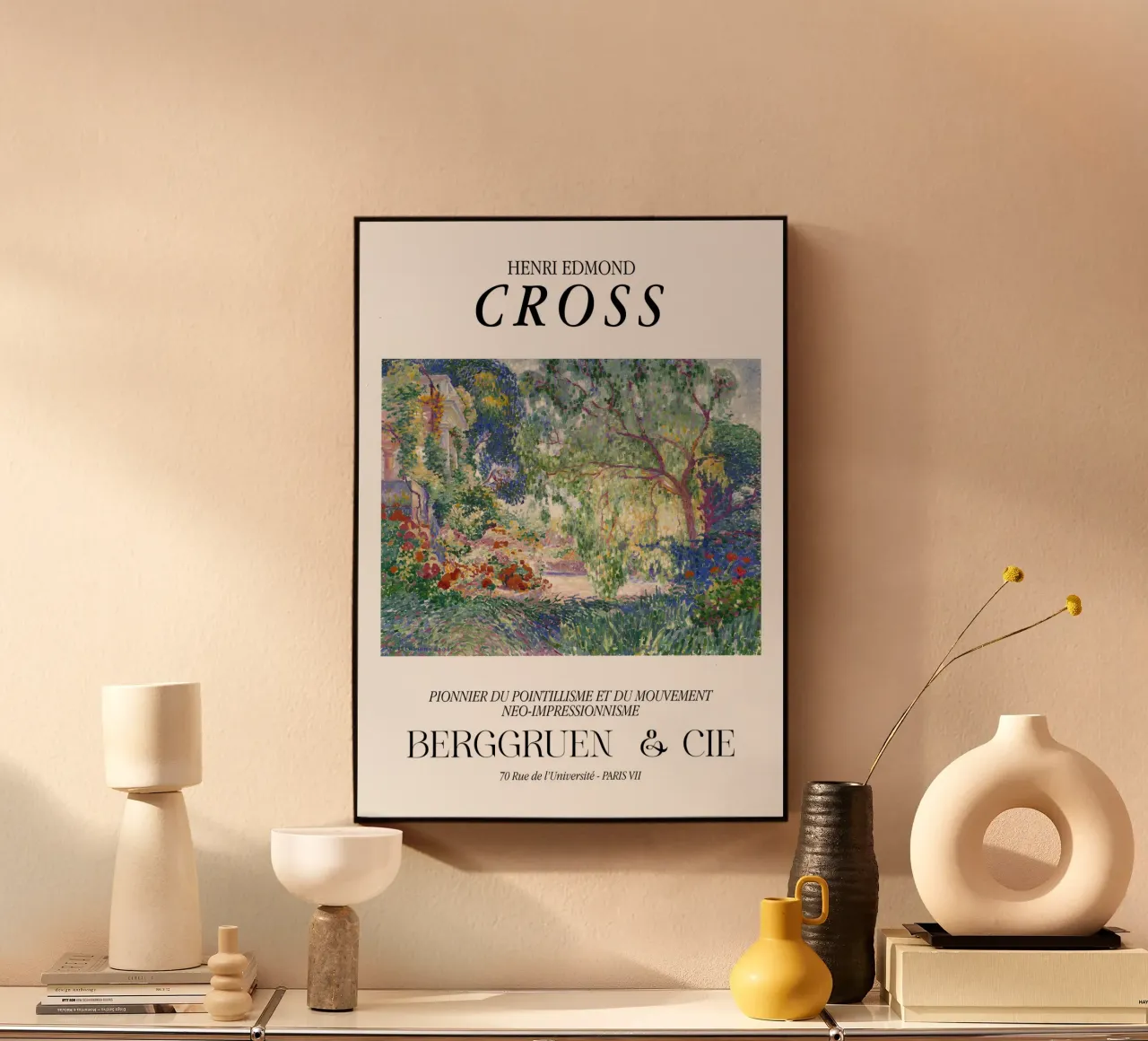 Henri-Edmond Cross Pointillist Colorful Garden Print forex plate by NorwesClub