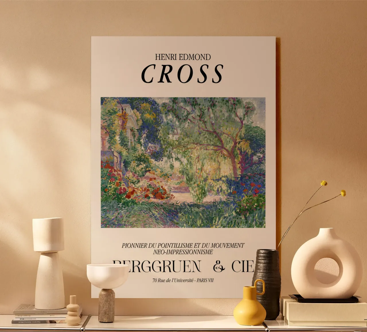 Henri-Edmond Cross Pointillist Colorful Garden Print forex plate by NorwesClub