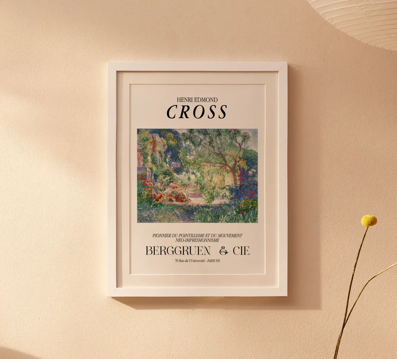 Henri-Edmond Cross Pointillist Stampa giardino colorato poster con telaio in legno da NorwesClub