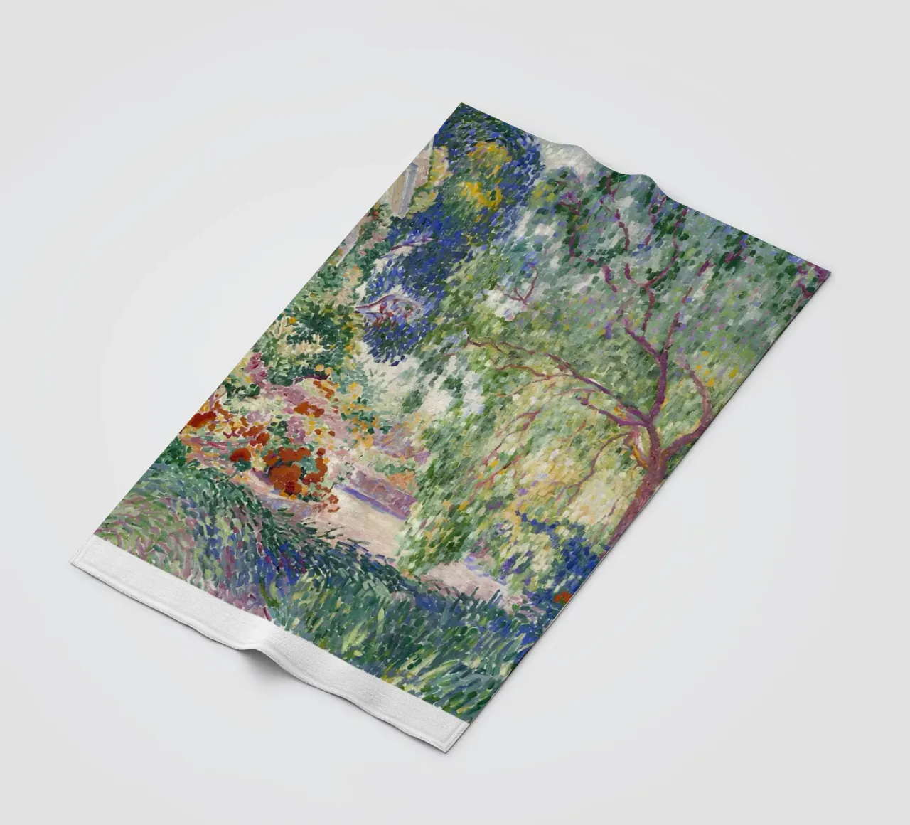 Henri-Edmond Cross Pointillist Colorful Garden Print fleece blanket by NorwesClub