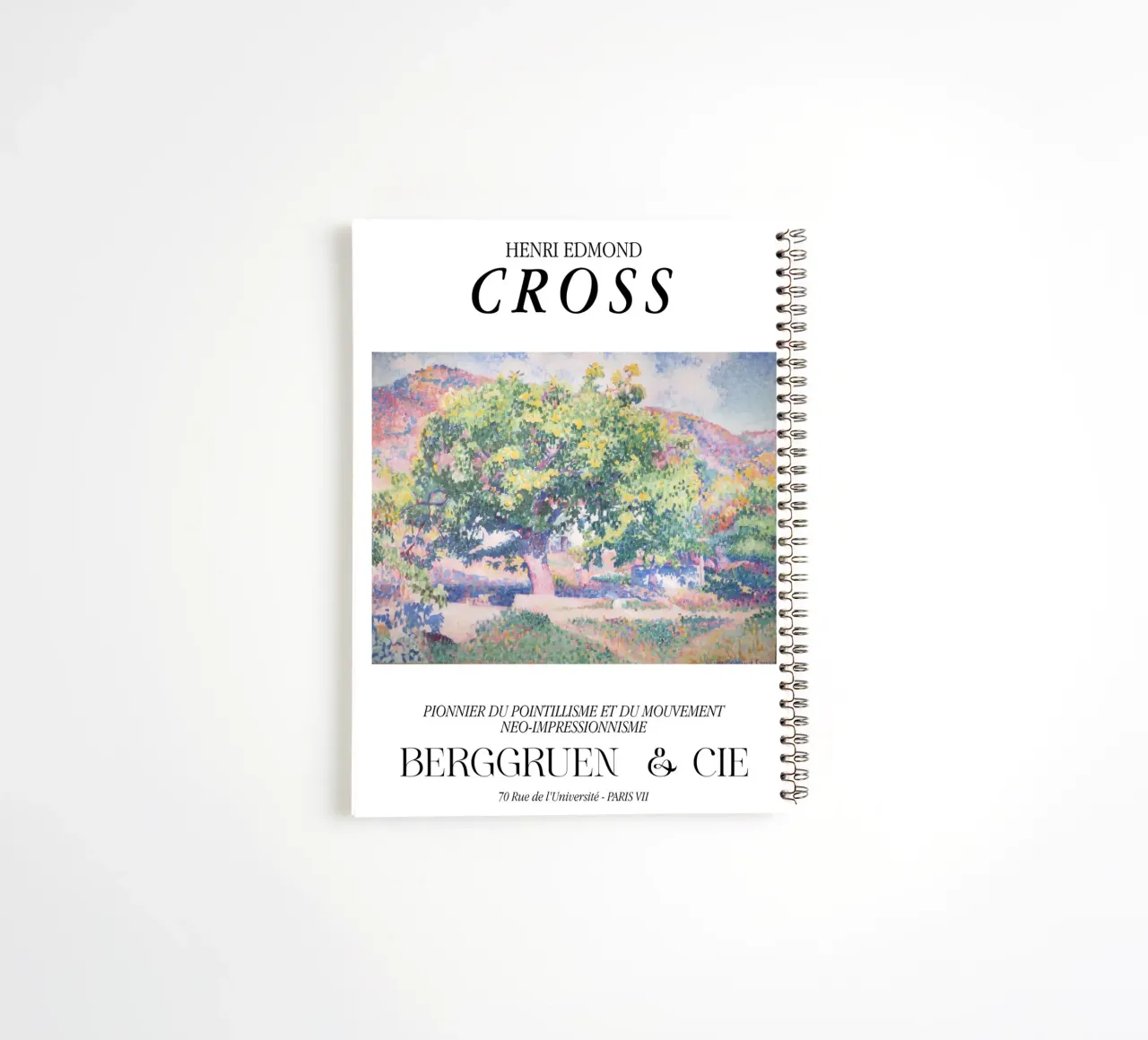 Henri-Edmond Cross Pointillist Landscape Tree Print spiral notebook by NorwesClub
