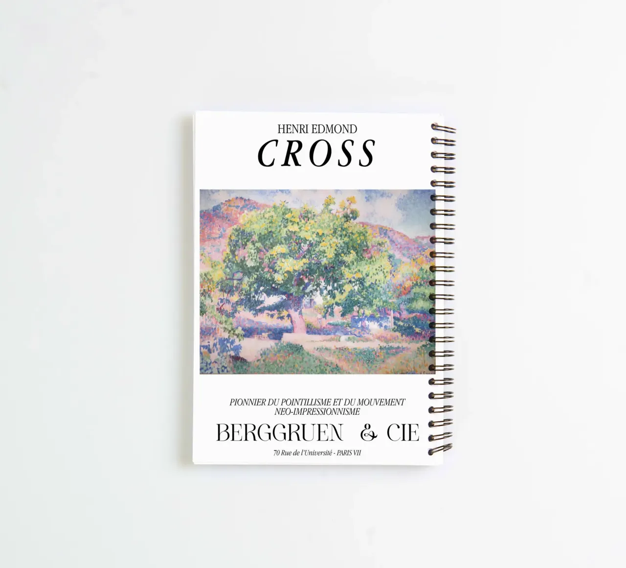 Henri-Edmond Cross Pointillist Landscape Tree Print spiral notebook by NorwesClub